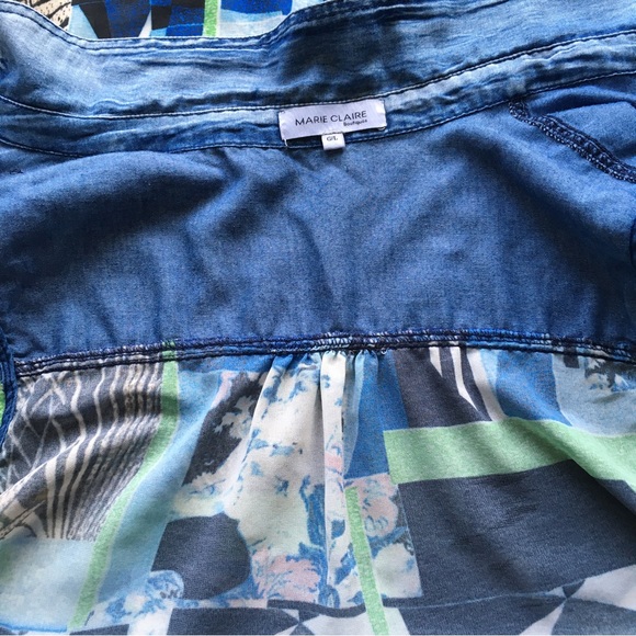 Marie Claire Boutiques Summer Top Blouse Sz L - Picture 6 of 10